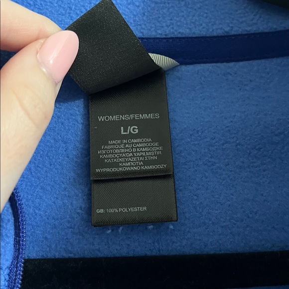 The North Face Blue Long Sleeve Fleece Quarter Zip Pullover Size Large - Picture 4 of 6